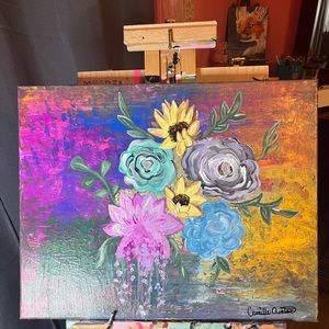 Selling a painting made by me Camille Quates, “Give Her Flowers”🌻